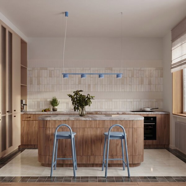 Pendelleuchte Aluminium Hellblau GX53 L:122 cm