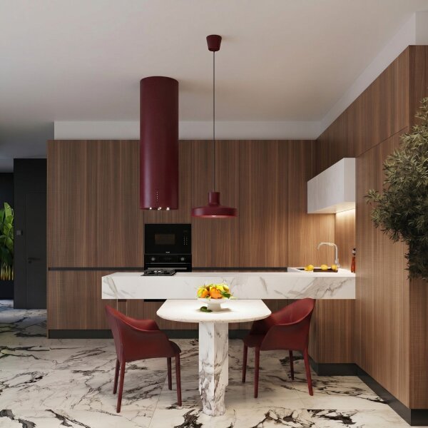 Pendelleuchte Stahl Burgund E27 Ø35 cm modern