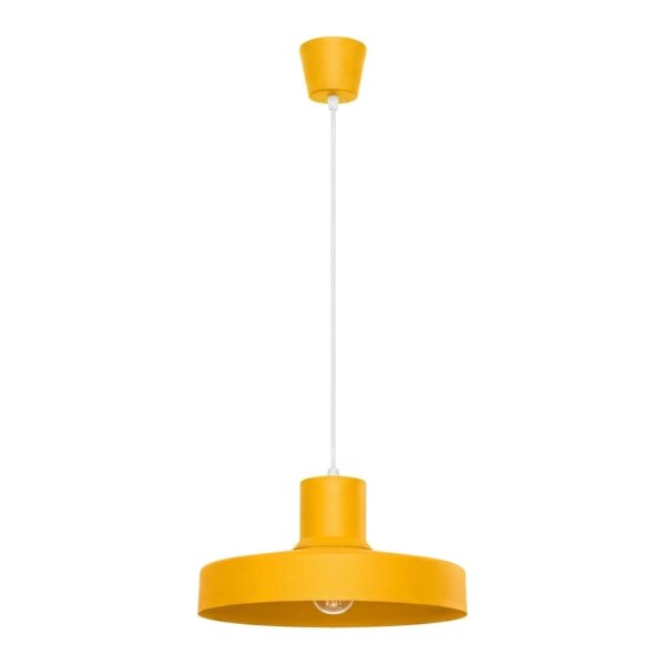 Pendelleuchte Stahl Gelb E27 Ø35 cm modern rund