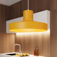 Pendelleuchte Stahl Gelb E27 Ø35 cm modern rund