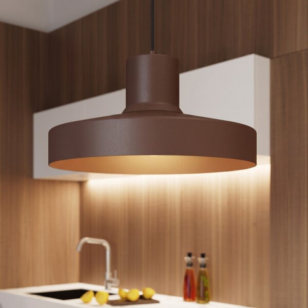 Hängelampe Stahl Braun E27 Ø35 cm modern rund