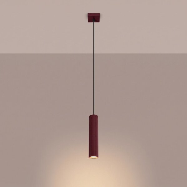 Pendelleuchte Aluminium Burgund GU10 Ø6,5 cm rund