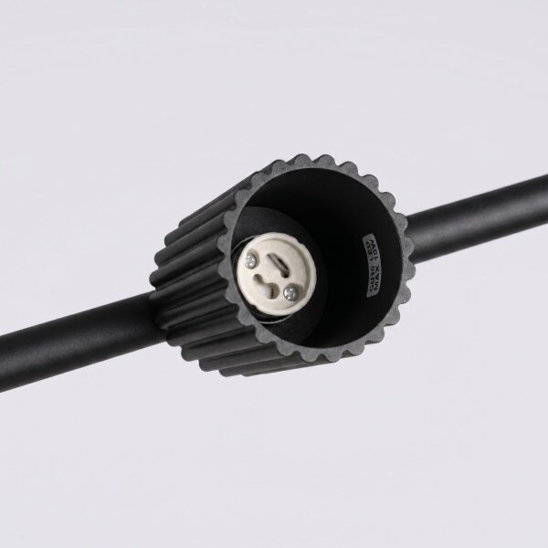 Pendelleuchte 4-flammig Aluminium Schwarz GU10 L:122 cm