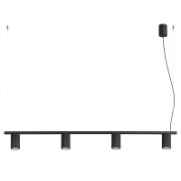 Pendelleuchte 4-flammig Aluminium Schwarz GU10 L:122 cm