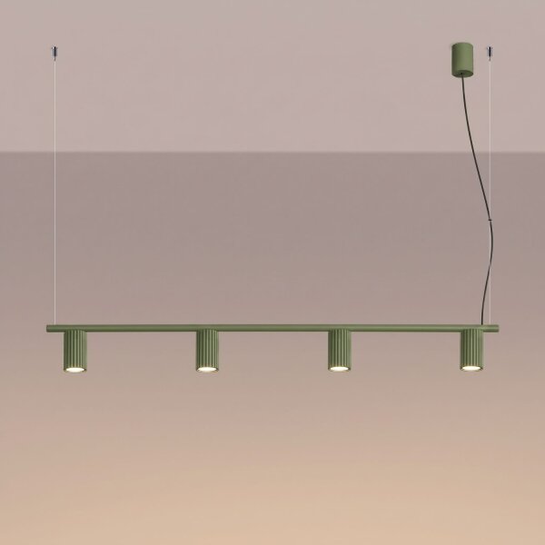 Pendelleuchte 4-flammig Aluminium GX53 L:122 cm