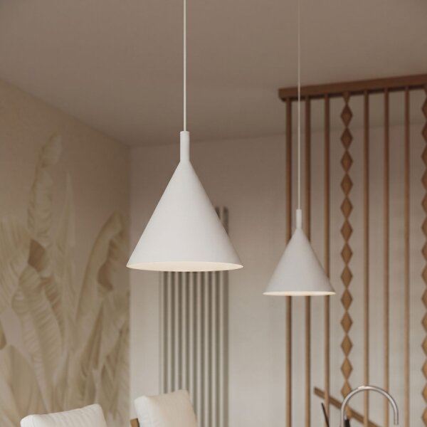 Hängelampe Stahl Weiß E27 Ø24,5 cm modern rund