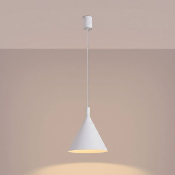 Hängelampe Stahl Weiß E27 Ø24,5 cm modern rund