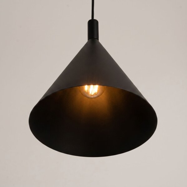Pendelleuchte Stahl Schwarz E27 Ø24,5 cm rund