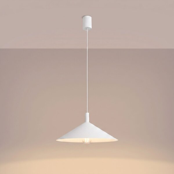 Pendelleuchte Stahl Weiß E27 Ø40 cm modern rund