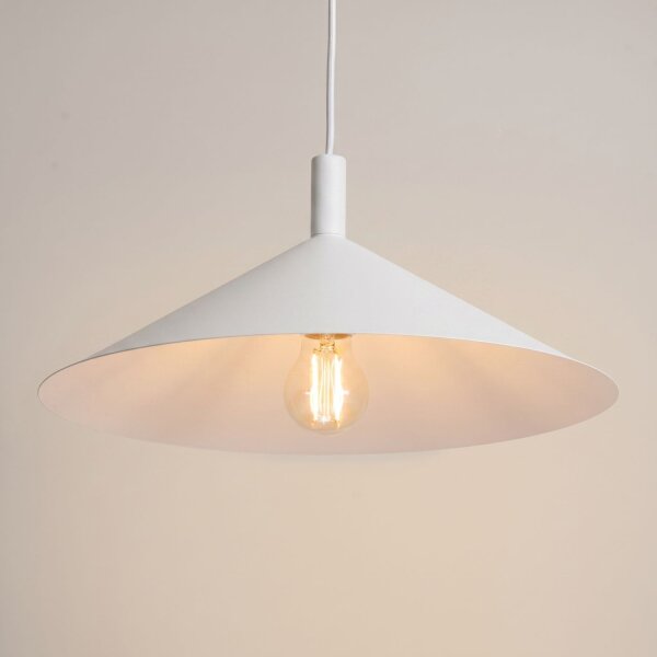Pendelleuchte Stahl Weiß E27 Ø40 cm modern rund