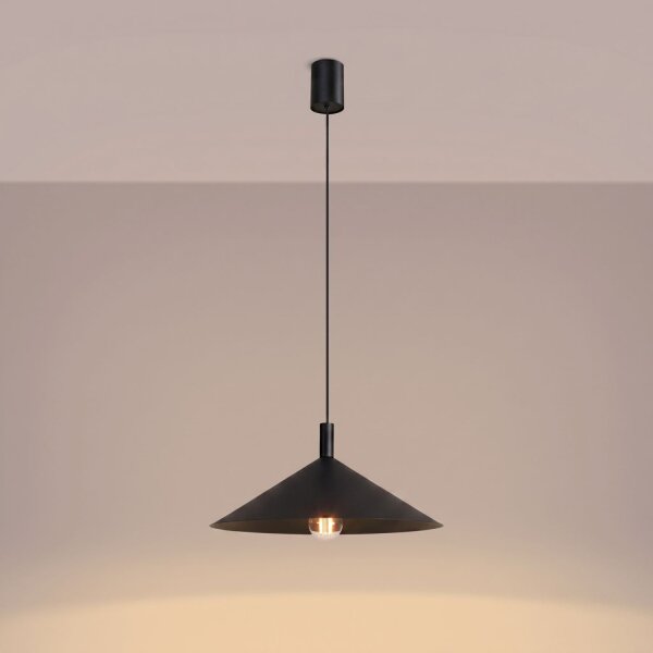 Hängelampe Stahl Schwarz E27 Ø40 cm modern rund
