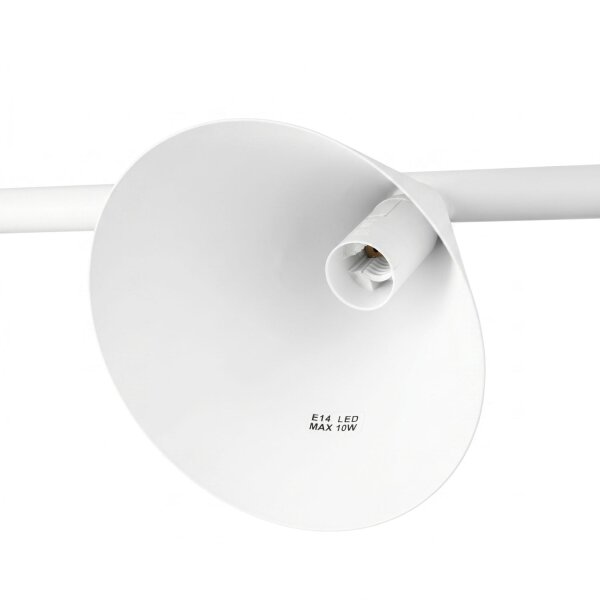 Pendelleuchte 4-flammig Stahl Weiß E14 L:122 cm