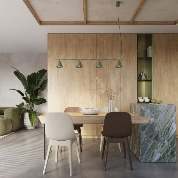 Pendelleuchte 4-flammig Stahl E14 L:122 cm modern