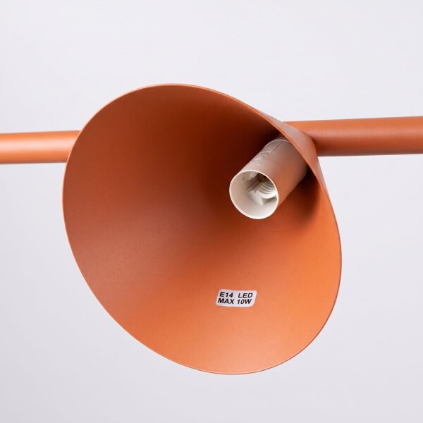 Pendelleuchte 4-flammig Stahl Ocker E14 L:122 cm