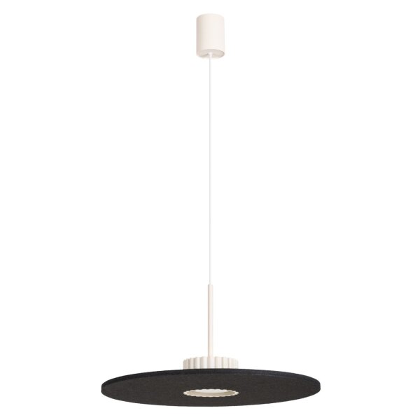 Hängelampe Filz Schwarz Beige GX53 Ø40 cm rund