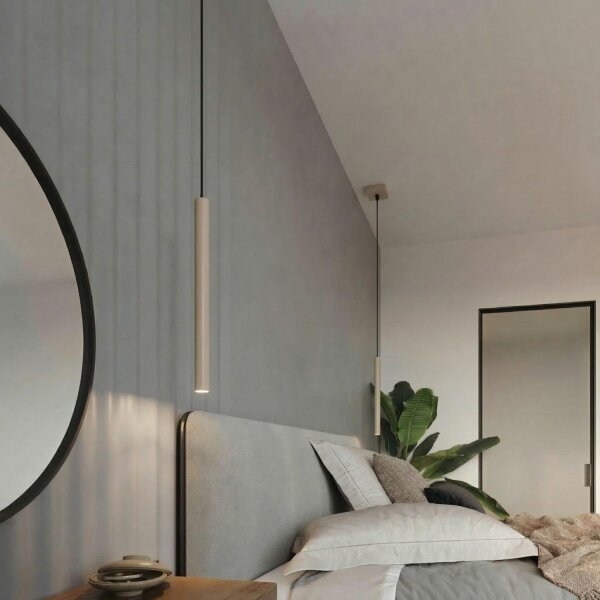 Hängelampe Stahl Taupe G9 Ø3,5 cm modern rund