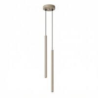 Pendelleuchte 2-flammig Stahl Taupe G9 &Oslash;15 cm