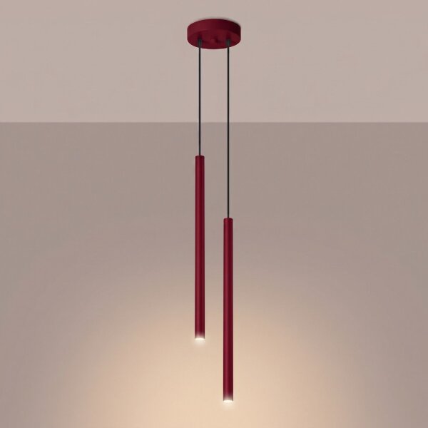 Pendelleuchte Stahl Burgund G9 Ø15 cm modern rund