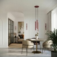 Pendelleuchte Stahl Burgund G9 Ø15 cm modern rund