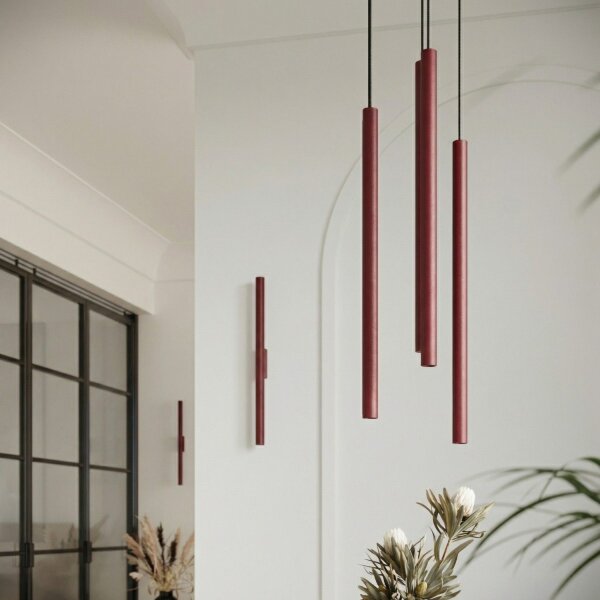 Pendelleuchte Stahl Burgund G9 Ø19,5 cm modern