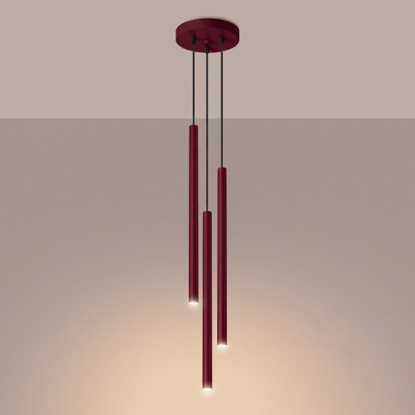 Pendelleuchte Stahl Burgund G9 Ø19,5 cm modern