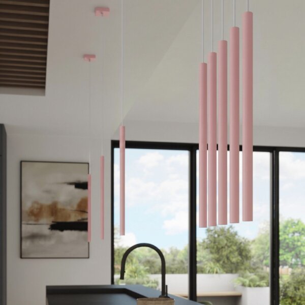 Pendelleuchte Stahl Rosa G9 Ø3,5 cm modern rund