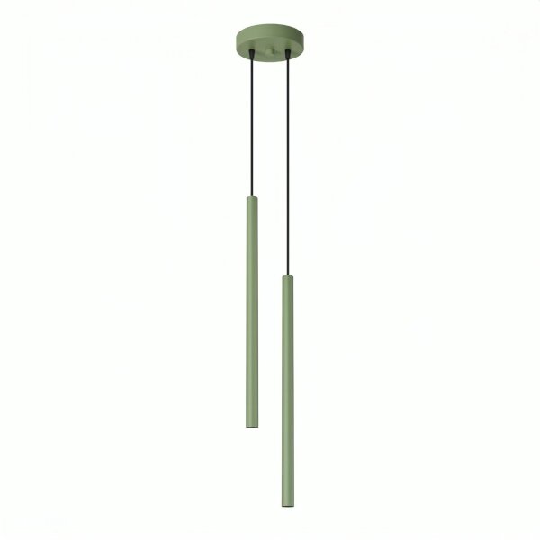 Pendelleuchte 2-flammig Stahl Salbei G9 Ø15 cm