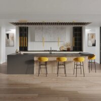 Pendelleuchte Stahl Gelb G9 Ø15 cm modern rund