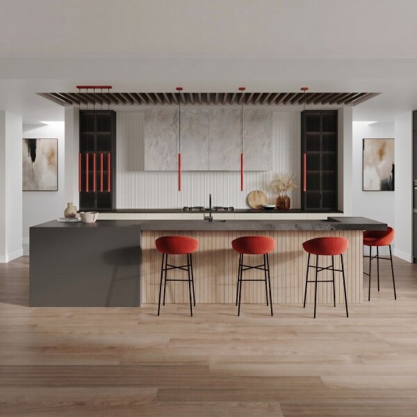 Pendelleuchte Stahl Rot G9 Ø15 cm modern rund