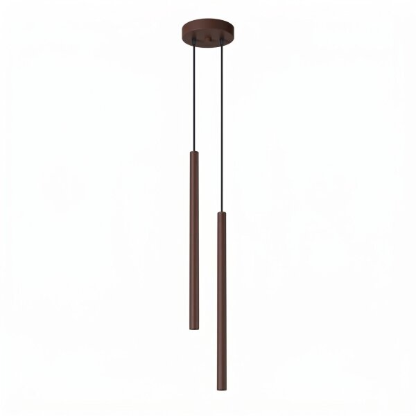 Pendelleuchte 2-flammig Stahl Braun G9 Ø15 cm