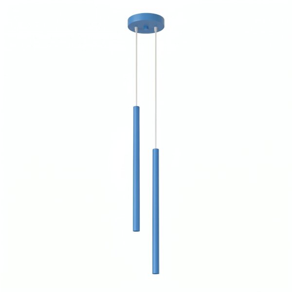 Pendelleuchte 2-flammig Stahl Hellblau G9 Ø15 cm