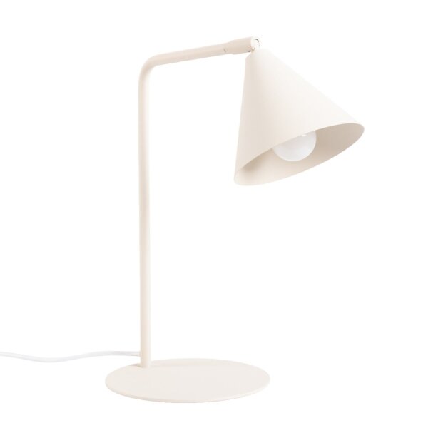 Tischleuchte flexibel Stahl Beige E14 H:35 cm