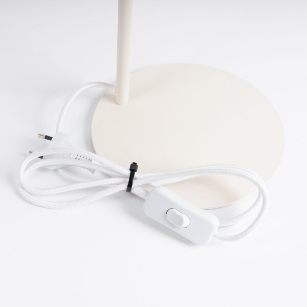 Tischleuchte flexibel Stahl Beige E14 H:35 cm