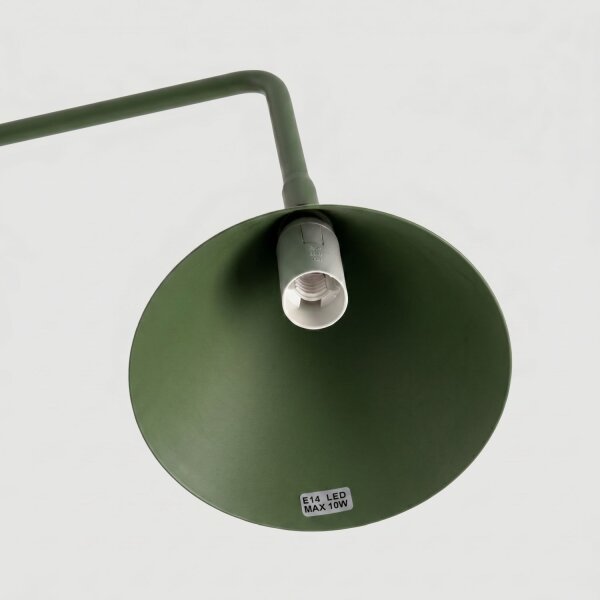 Tischlampe schwenkbar Stahl Olivgrün E14 H:35 cm