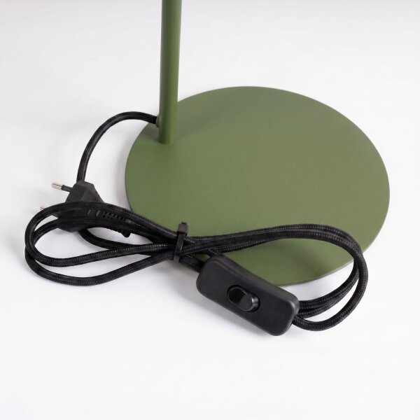 Tischlampe schwenkbar Stahl Olivgrün E14 H:35 cm