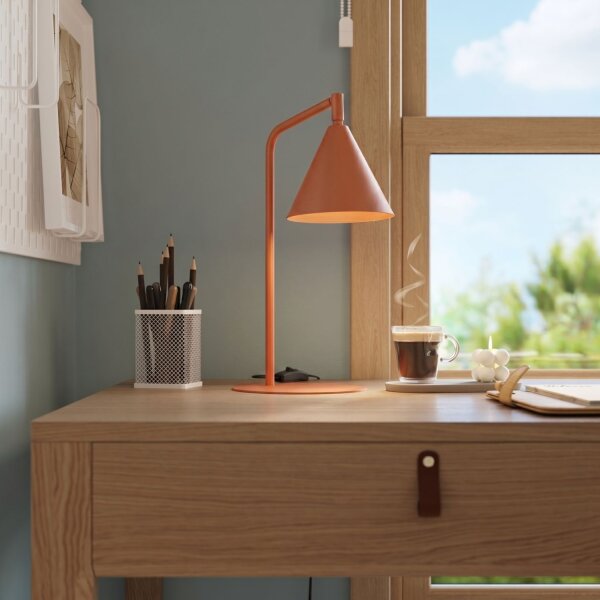 Tischleuchte verstellbar Stahl Ocker E14 H:35 cm