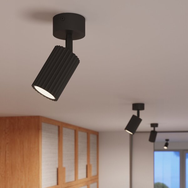 Deckenspot flexibel Aluminium Schwarz GU10 Ø6,5 cm