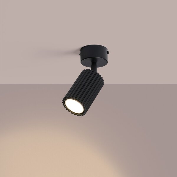 Deckenspot flexibel Aluminium Schwarz GU10 Ø6,5 cm
