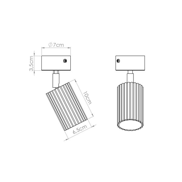 Deckenstrahler flexibel Aluminium Beige GU10 Ø6,5 cm