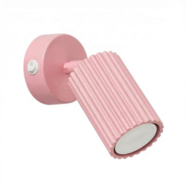 Wandstrahler mit Schalter schwenkbar Rosa GU10 H:16 cm