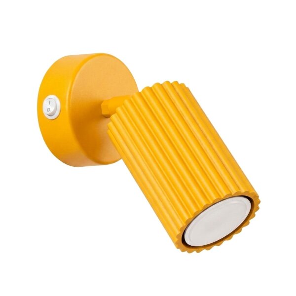 Wandspot schwenkbar Gelb GU10 H:16 cm Schalter