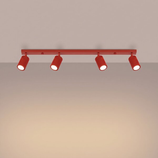 Deckenstrahler schwenkbar Aluminium Rot GU10 L:81 cm