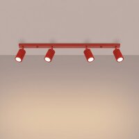 Deckenstrahler schwenkbar Aluminium Rot GU10 L:81 cm