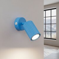 Wandlampe mit Schalter schwenkbar Hellblau GU10 H:16 cm