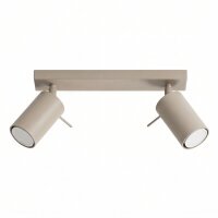 Deckenspot flexibel 2-flammig Stahl Taupe GU10 L:30 cm