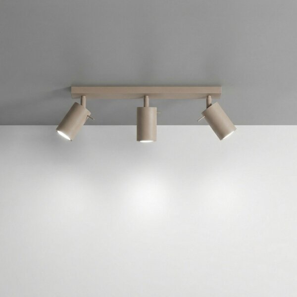 Deckenstrahler 3-flammig Stahl Taupe GU10 L:45 cm