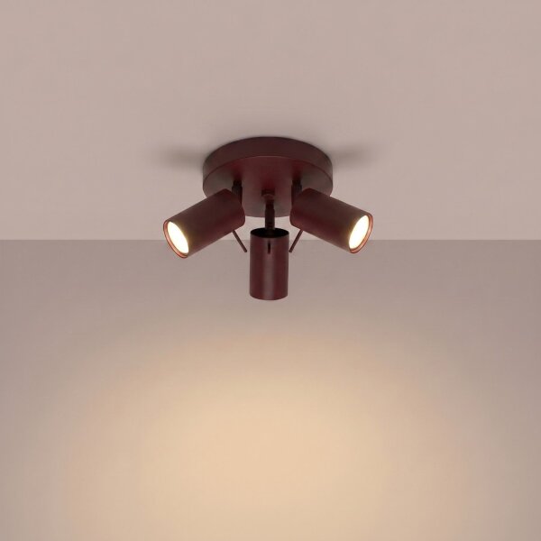 Deckenspot flexibel Stahl Burgund GU10 L:25,7 cm