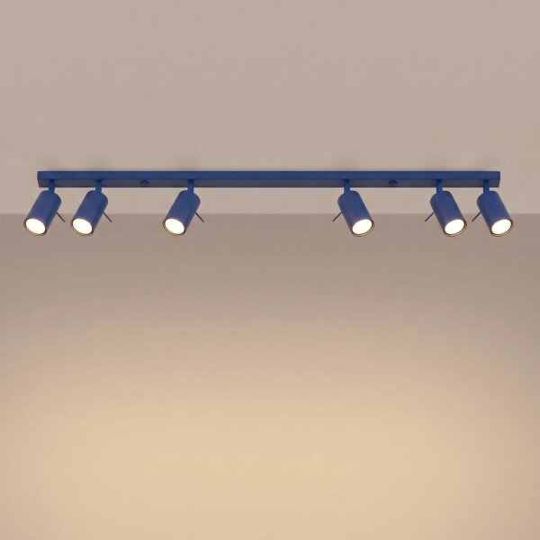 Deckenspot verstellbar Stahl 6-flammig GU10 L:118 cm