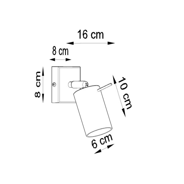 Wandspot verstellbar Stahl Rosa GU10 B:8 cm blendarm
