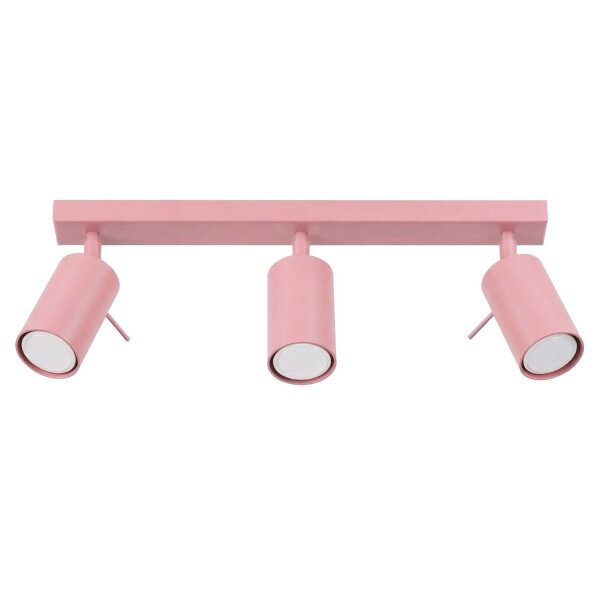 Deckenstrahler 3-flammig Stahl Rosa GU10 L:45 cm